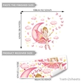 Stickers muraux fée avec lune et étoiles pour décoration de chambre d'enfant - Style Fée Dessin Animé