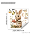 Detail of Easter bunny and butterfly wall stickers showing high-quality watercolor texture - Knitted Cardigan Mushroom Bunny (M14586-NL)