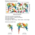 Tropical parrot and floral wall stickers set in 30x60cm size for home window decoration - 30*60cm