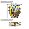 3D ezel muursticker met I'M RETIRED tekst voor creatieve wanddecoratie in huis - Creatieve Gepensioneerde Ezel (ATW6113-ZY)