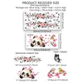 Tableau des tailles pour stickers muraux fleurs et pandas avec dimensions en cm et en pouces - Motif Panda et Fleurs de Cerisier (CT6079+MS4305)