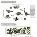 Pegatinas de pared luminosas de esqueletos de dinosaurio y huellas para niños decor - Talla Única