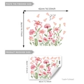 Pink floral double-sided window stickers with lilies and roses home glass decoration - 30x40cm