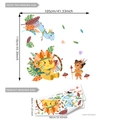 Stickers muraux tribaux animaux de dessin animé avec dinosaures, taille finale 105x110cm - 30*90cm*3pcs