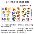 Set di 3 adesivi murali con alfabeto animali per bambini, decorazioni colorate da 30x20cm - Set multi-foglio