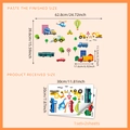 Luminous cartoon construction vehicle wall stickers with excavator and helicopter designs - 20cm x 30cm