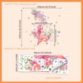 Adesivi murali con ragazza floreale rosa e farfalle per decorazione camera - MS707-ZJ (30x90cmx2 Fogli)