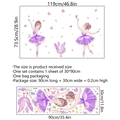 Größentabelle für Ballett-Schwan-Wandtattoos mit 119x73,5cm Layout und 90x30cm Bogen - Lila Krone Mädchen Stil (MS4313)