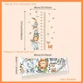 Sticker mural toise animaux de dessin animé pour chambre d enfant avec girafe et lion - 30x90cmx2 Feuilles