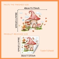 Cartoon squirrel mushroom house double-sided static glass stickers for home decoration - 30*30cm*1 Sheet
