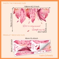 Stickers muraux plumes roses avec citations pour déco chambre et salon, 108x70cm - Citations Plumes Roses (30*90cm*2 Feuilles)