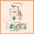 Adesivi murali con giraffa a cartoni e foglie tropicali per cameretta dei bambini - 30*90cm*3pz