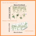 Self-adhesive green vine wall sticker with butterflies for room decor, 90x80cm layout - 30x90cm*2 Sheets