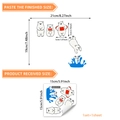 Polar bear cartoon wall stickers showing layout and size details for nursery decor - Diving Polar Bear (BM9258) / 15x15cm