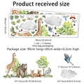 Wandsticker Waldtiere mit Giraffen, Bären und Bäumen im Aquarell-Stil für Kinderzimmer - 30*90cm*2 Stk