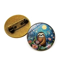 Faultier-Emaille-Anstecknadel mit Mondwald-Design und Bronze-Metall-Abzeichen - Muster 4 (Bronze-4)