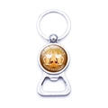 Oktoberfest beer festival metal bottle opener keychain with beer and flag logo - Draft Beer Wheat Ears Pattern (JY9616-2)