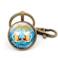 Detail of Munich Oktoberfest keychain with bronze lobster clasp and beer festival design - Bronze-Oktoberfest Style One