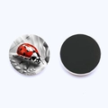 Ladybug fridge magnet with glass dome and black magnetic backing for home decor - Realistic Red and Black Ladybug Style (JY9609-3)