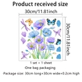 Muurstickers met bloemen en vlinders voor badkamerdecoratie set van 30x30cm - MS2471 Stijl