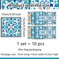 Detalle de set de 10 piezas de pegatinas de azulejos vintage azules de 15x15cm - 15*15cm