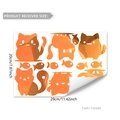 Luminous cartoon cat and fish wall stickers set in orange watercolor silhouette style - Cartoon Cat and Fish Style (20*29cm*1 Sheet)