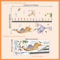 Cartoon animal growth chart wall sticker set featuring watercolor giraffe and hippo design - Watercolor Animals (MS1718) / 30x90cmx2 Sheets