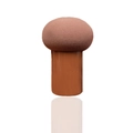 Éponge maquillage champignon marron avec manche orange brillant pour un estompage parfait - Emballage en vrac / Café