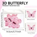 Guida alle taglie per adesivi murali farfalla 3D rosa con dettagli del set da 12 - Stile Stella Svuotata (PY3057)