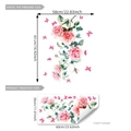 Wandtattoo mit rosa Rosen und Schmetterlingen inklusive Layout und Endmaßen für Deko - 30*60cm*1 Blatt