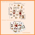 Cartoon kitchen wall stickers featuring chef, food, and wine motifs for dining room decor - 20x30cm (4 Sheets) / Colorful