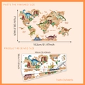 Cartoon dinosaur world map wall stickers for kids room decor set of 3 sheets - MS3242--30*90cm*3pcs