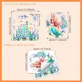 Stickers muraux sirène et méduse pour salle de bain avec dimensions indiquées - 30*35cm*2 Feuilles