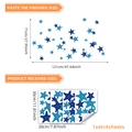 Pegatinas de pared de estrellas de mar azules para baño con guía de tamaños - 20*30cm*4 Hojas