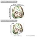 Stickers muraux autocollants aquarelle chouette et papillon pour décor de salle de bain - 30x30cm (1 Feuille)