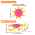 Grande adesivo murale sole creativo rosa e giallo con dimensioni precise - 30*90cm*2pz