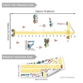 Installation layout for construction vehicle wall stickers with 180x100cm size dimensions - Yellow Construction Crane (M13516)