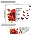 Adesivi murali con rose rosse e farfalle e frasi ispiratrici per decorare casa - 30*90cm*1 Foglio