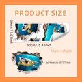 Sticker mural tortue de mer 3D effet mur brisé, dimensions 62x45cm pour décor intérieur - Style Tortue Marine Mur Brisé