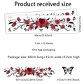 Minimalist red floral vine and butterfly wall stickers for window glass decoration - 15cmx60cm (2 Sheets)