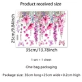 Watercolor floral wall sticker with pink flowers and purple butterflies, 35x25cm size - 25x35cm / Pink-purple Floral Butterfly Style (MS2493)