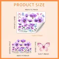 Tabella taglie adesivi murali per vetri con fiori margherite e farfalle bifacciali - 30*40cm