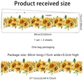 Minimalist sunflower flower wall stickers with yellow petals and size specifications - MS8718 (15x60cm)