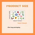 Detailed size chart for floral wall sticker showing 30x20cm dimensions and single bag pack - Watercolor Sunflower Red Rose Style (MS8727)
