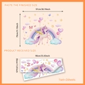 Pink rainbow unicorn wall stickers for kids room decor with clouds and stars - MS9253-30*90*2