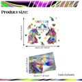 Stickers muraux licorne holographiques avec effet dégradé arc-en-ciel et étoiles - 20*30cm*3 Feuilles