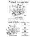 Floral butterfly wall decals with dimensions for minimalist bathroom and toilet decoration - Black And White Line Art Floral Butterfly