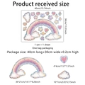 Rainbow and cloud holographic suncatcher stickers set with hearts for glass decor - 30*40cm*1 Sheet
