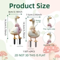 Flache 2D Ente Gartenstecker 2er-Set mit Schal und detaillierten Produktabmessungen - 8*19cm*2Stück