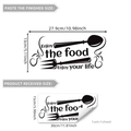 Enjoy the Food kitchen wall decal with cutlery art, 27.9x13cm self-adhesive sticker - 15x30cm (1 Sheet)